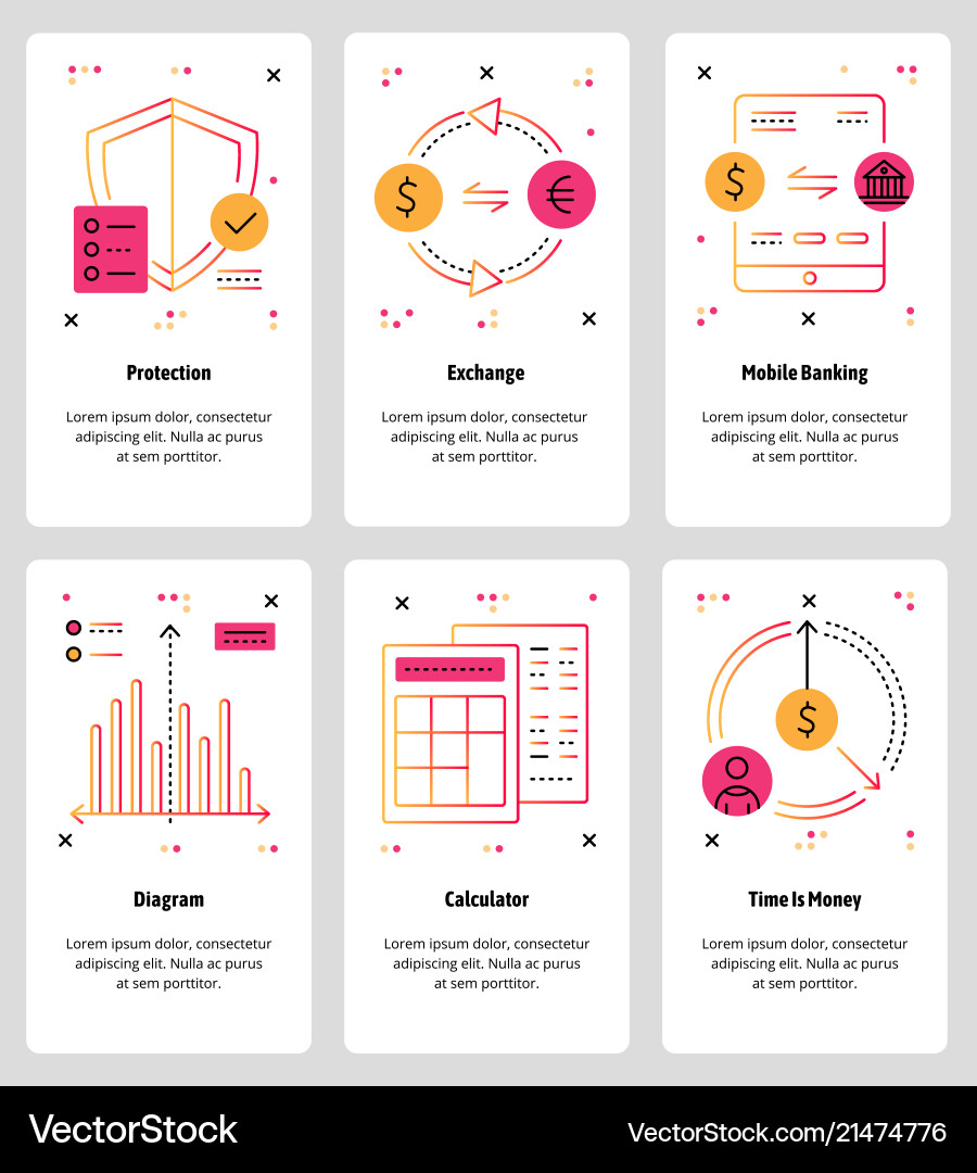 Line art web and mobile app template set Line art web and mobile app template set vector image