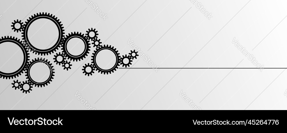 Mechanical gear wheel banner small and large Mechanical gear wheel banner small and large Vector Image
