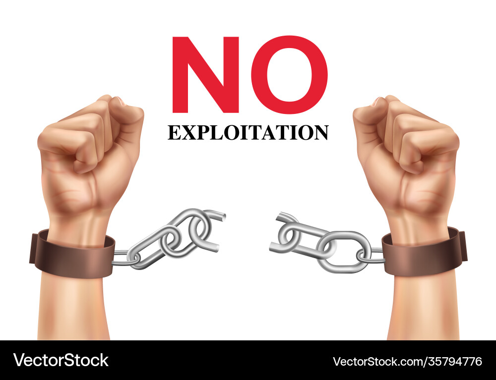 No exploitation design concept No exploitation design concept vector image