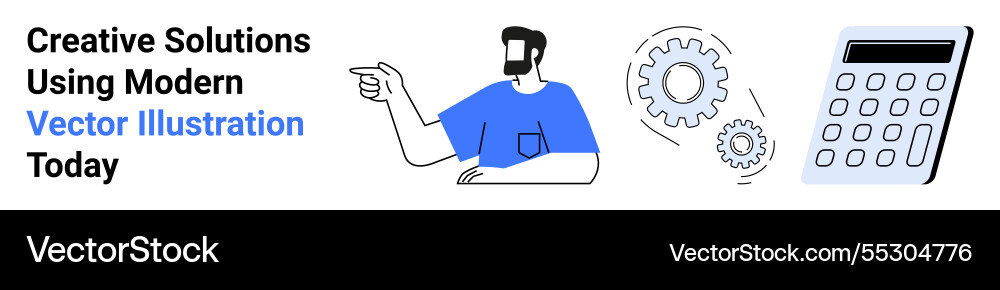 Problem-solving concept with professional man Problem-solving concept with professional man vector image