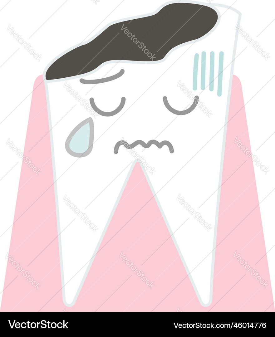 Progress of caries only the root tooth Vector Image