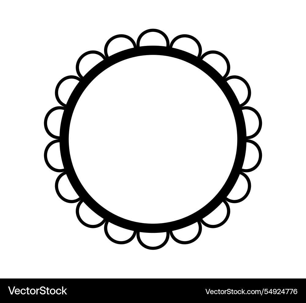 Scalloped edge circle frame simple round Scalloped edge circle frame simple round vector image