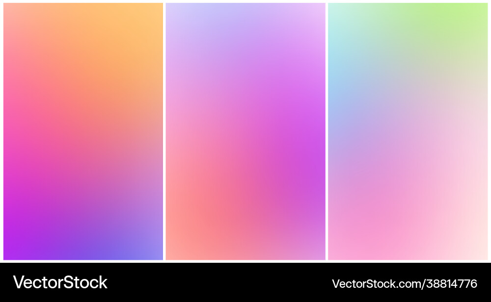 Set soft gradient multicolored backgrounds Set soft gradient multicolored backgrounds Vector Image