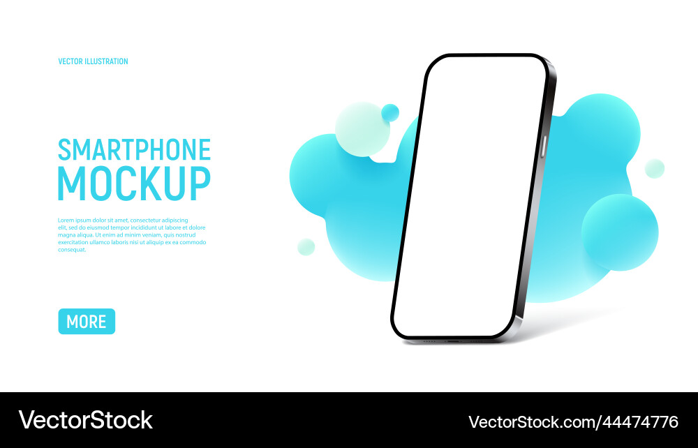 Smartphone Display Mockup - Colorful Blobs Vector Image
