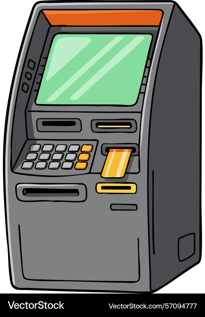 Automated teller machine atm with keypad card vector image