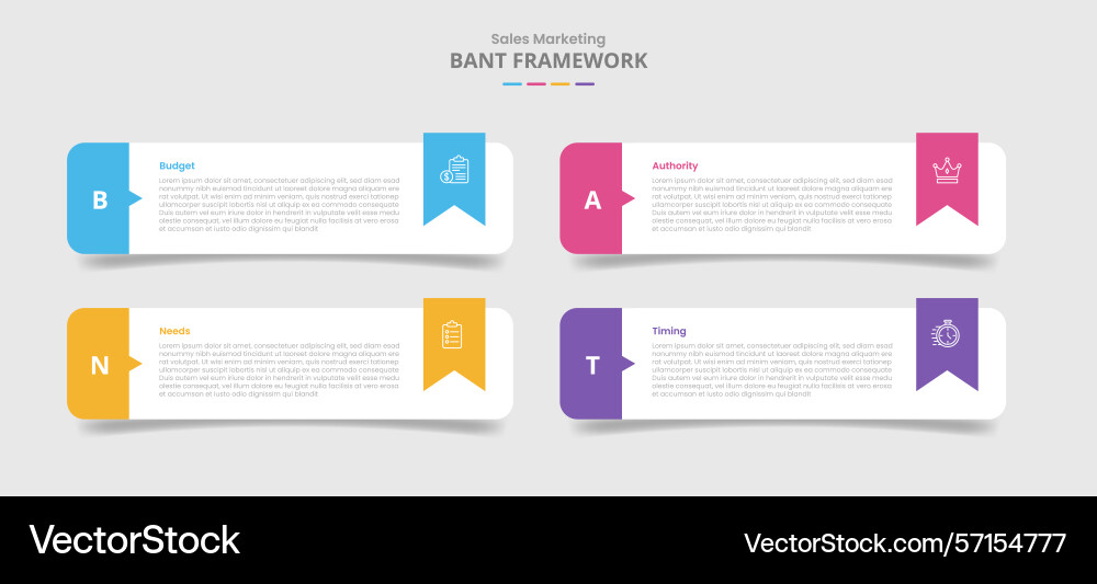 Bant framework for infographic with drop shadow vector image