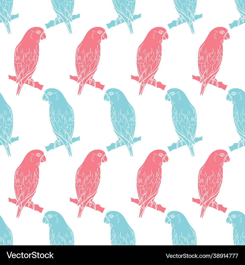 Bird background parrot repeat pattern design Bird background parrot repeat pattern design vector image