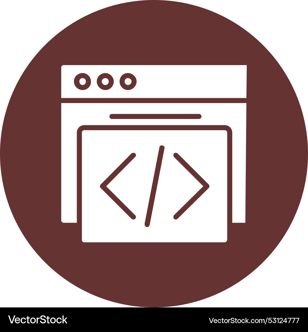 Code glyph circle icon vector image
