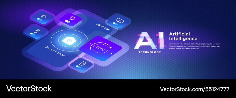 Concept of ai artificial intelligence technology Concept of ai artificial intelligence technology Vector Image