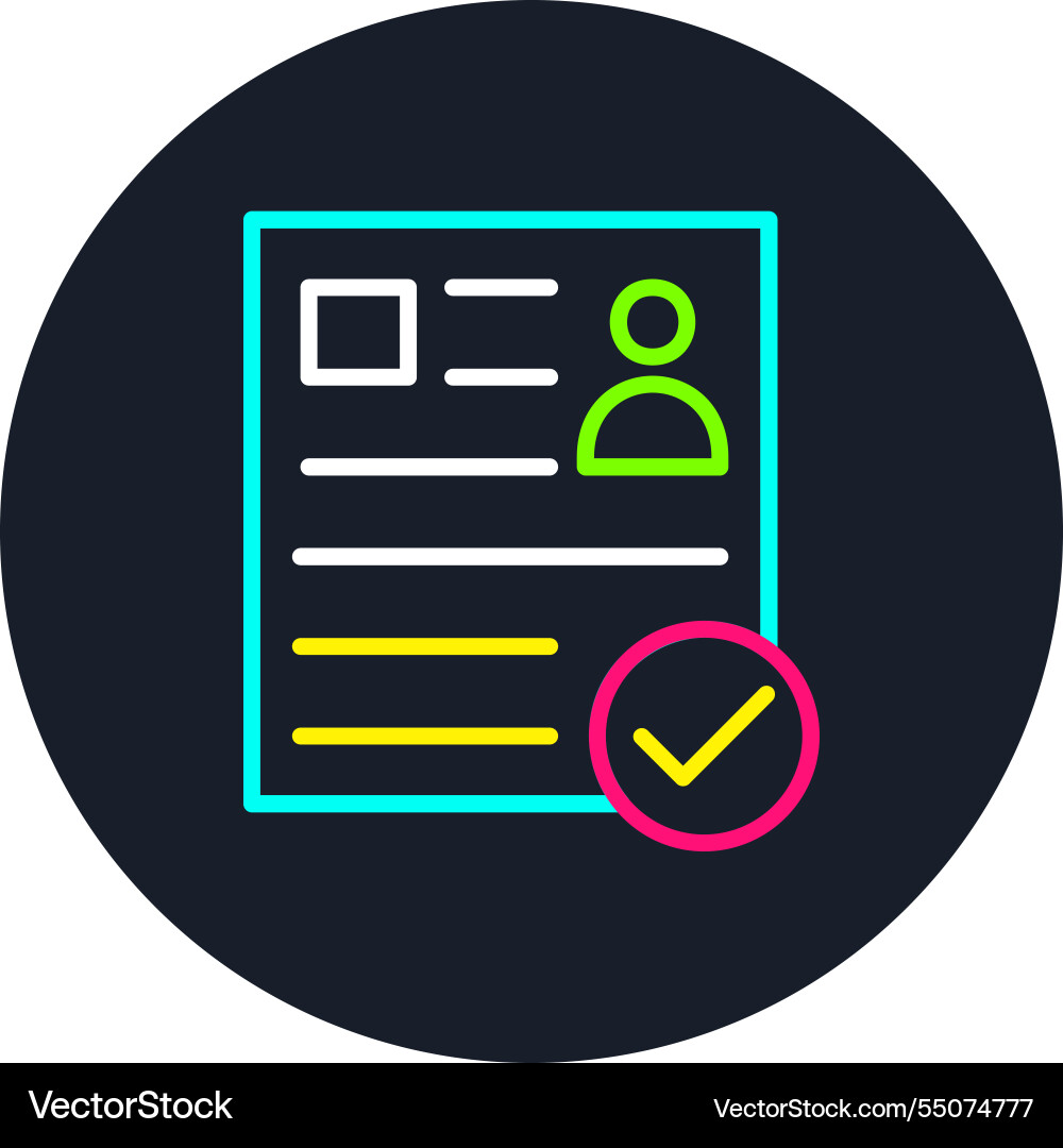 Cv line multi color icon Vector Image