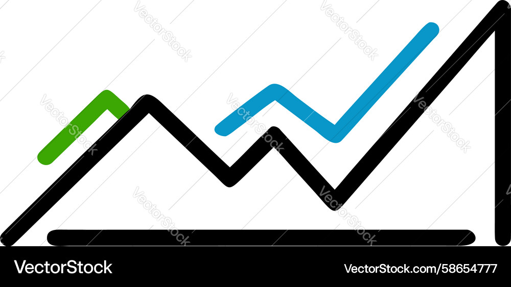 Dynamic line graph showcasing strong upward Vector Image