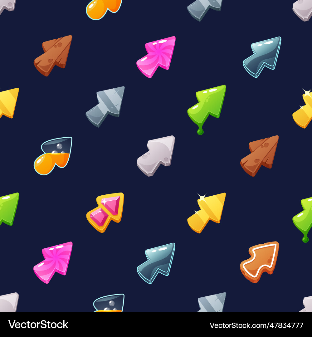 Dynamic seamless pattern with arrow cursors Dynamic seamless pattern with arrow cursors vector image