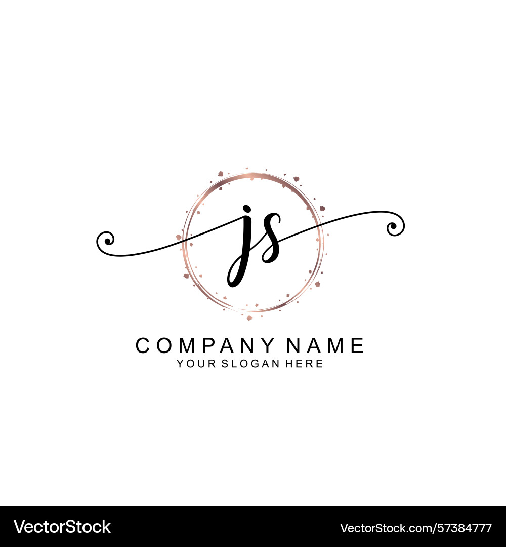 Elegant js initial logo collection with modern Vector Image