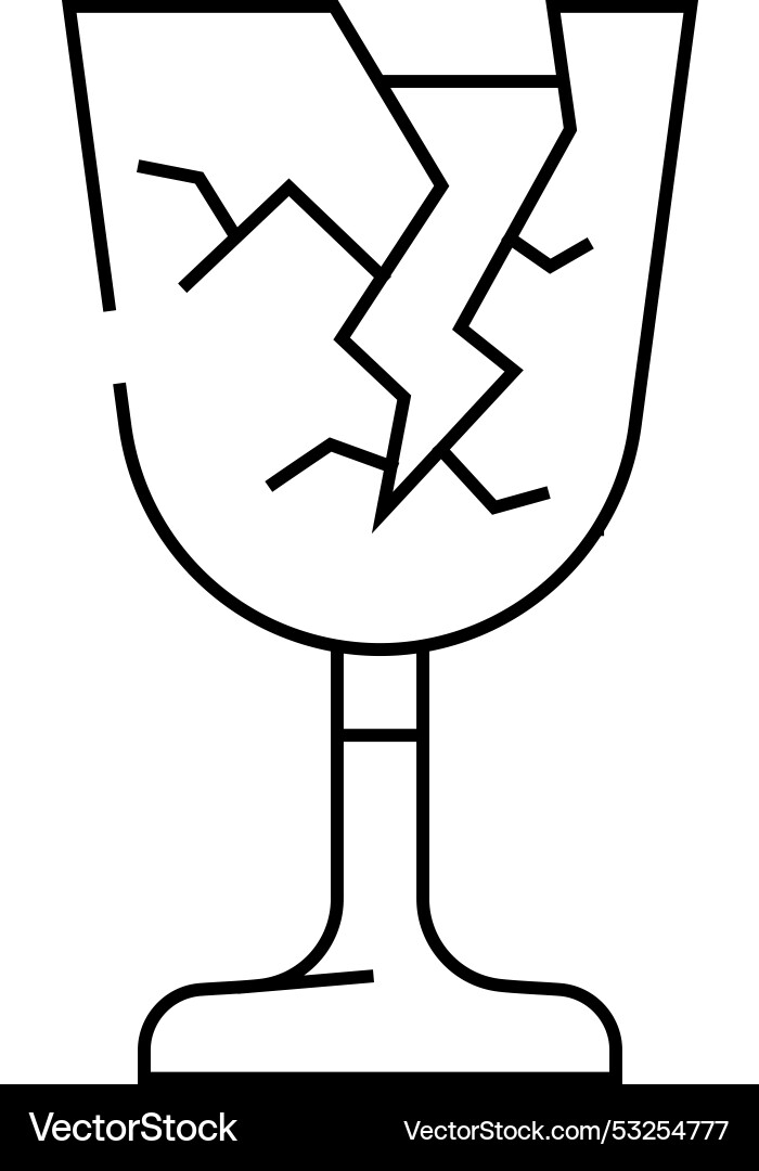 Fragile mark line icon Fragile mark line icon vector image