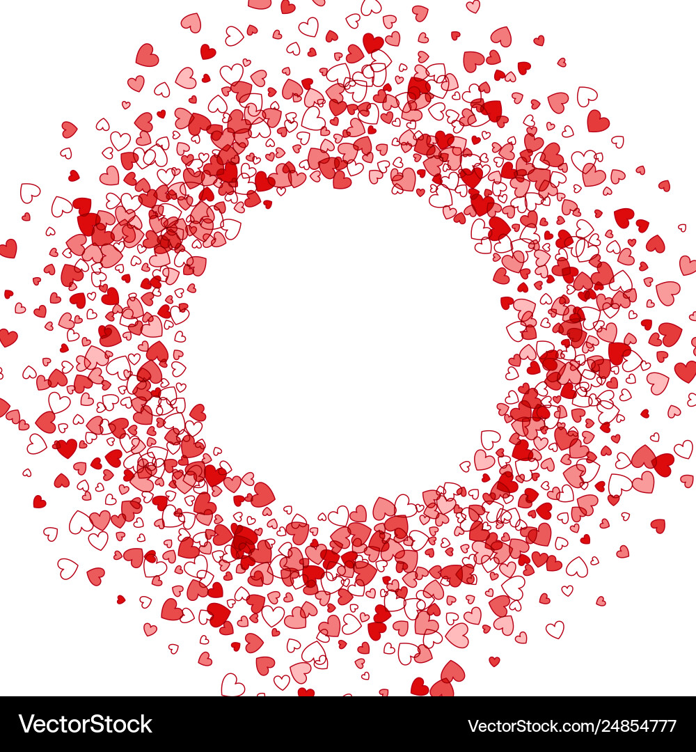 Frame or border random scatter hearts Frame or border random scatter hearts Vector Image