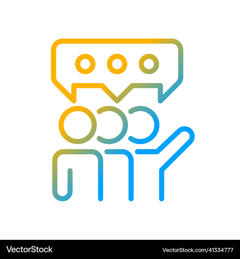 Groupthink gradient linear icon Groupthink gradient linear icon Vector Image