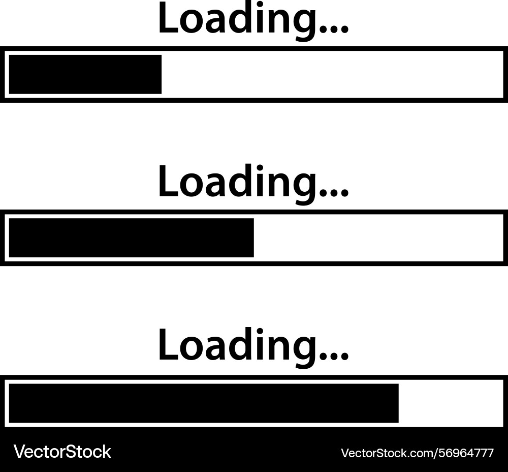 Loading bar icons progress signs Vector Image