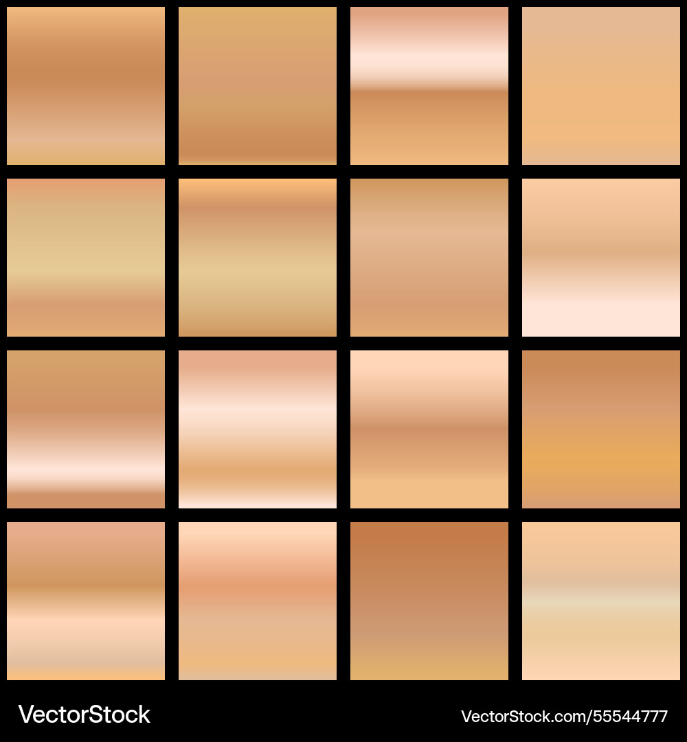 Metallic gradient collection with shiny rainbow Vector Image