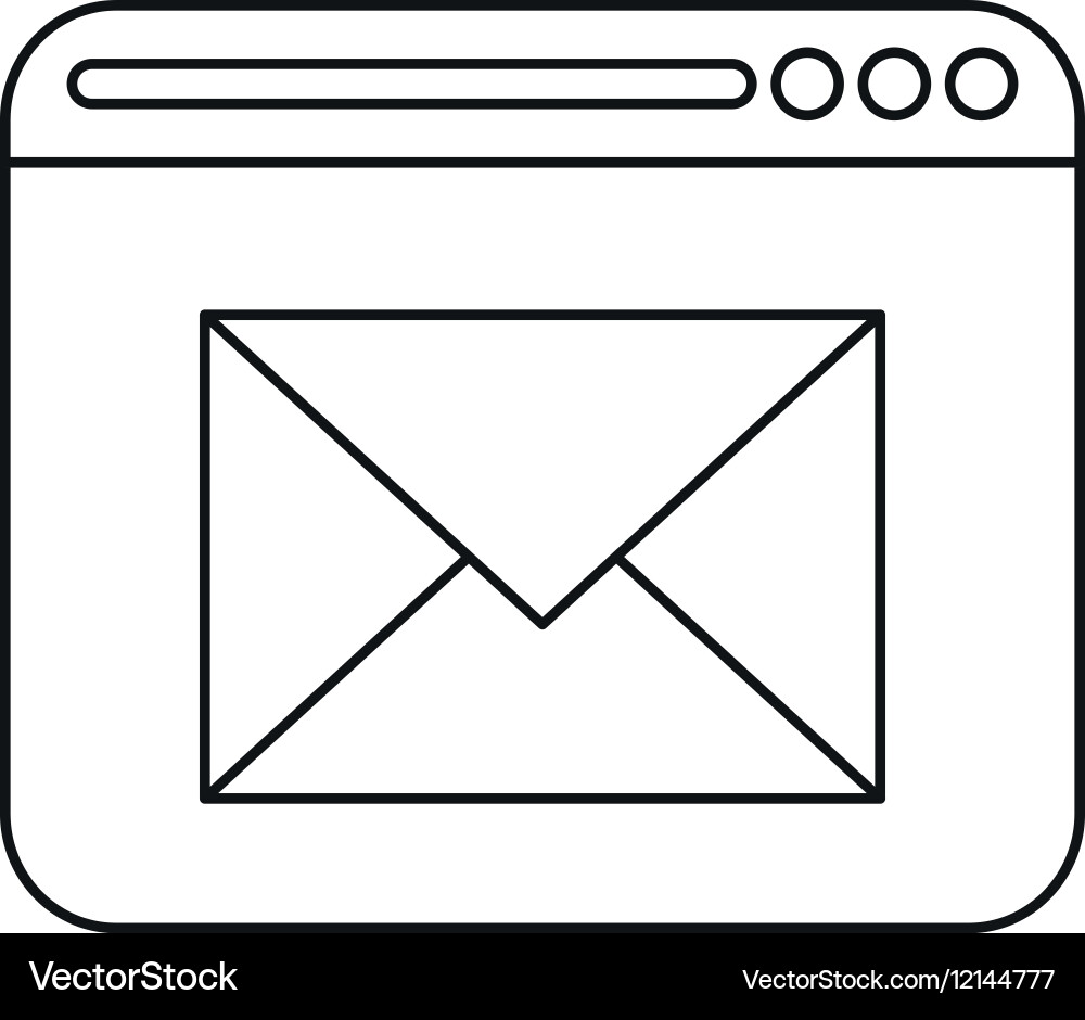 Page web email message communication outline vector image
