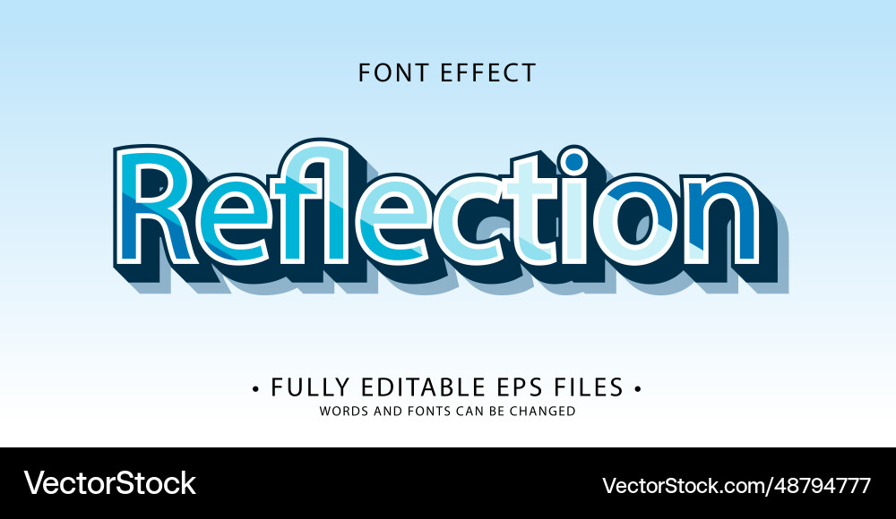 Reflection emblem editable text effect Reflection emblem editable text effect Vector Image