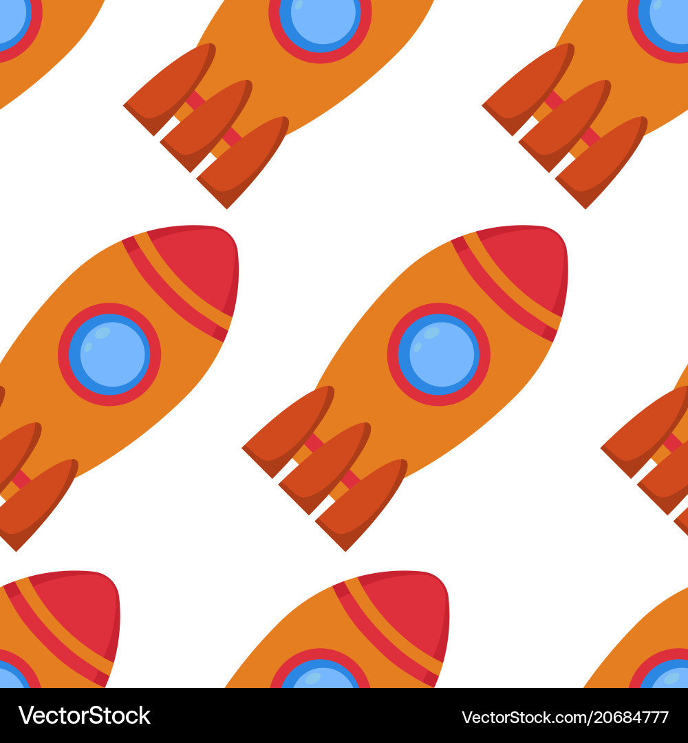 Seamless pattern with space rocket Seamless pattern with space rocket vector image