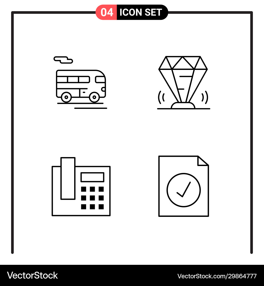 Set 4 line style icons for web and mobile Set 4 line style icons for web and mobile Vector Image