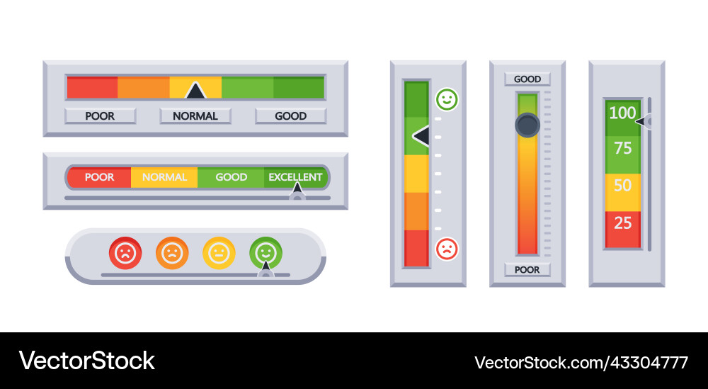 Set of indication meters indicator trust Set of indication meters indicator trust vector image