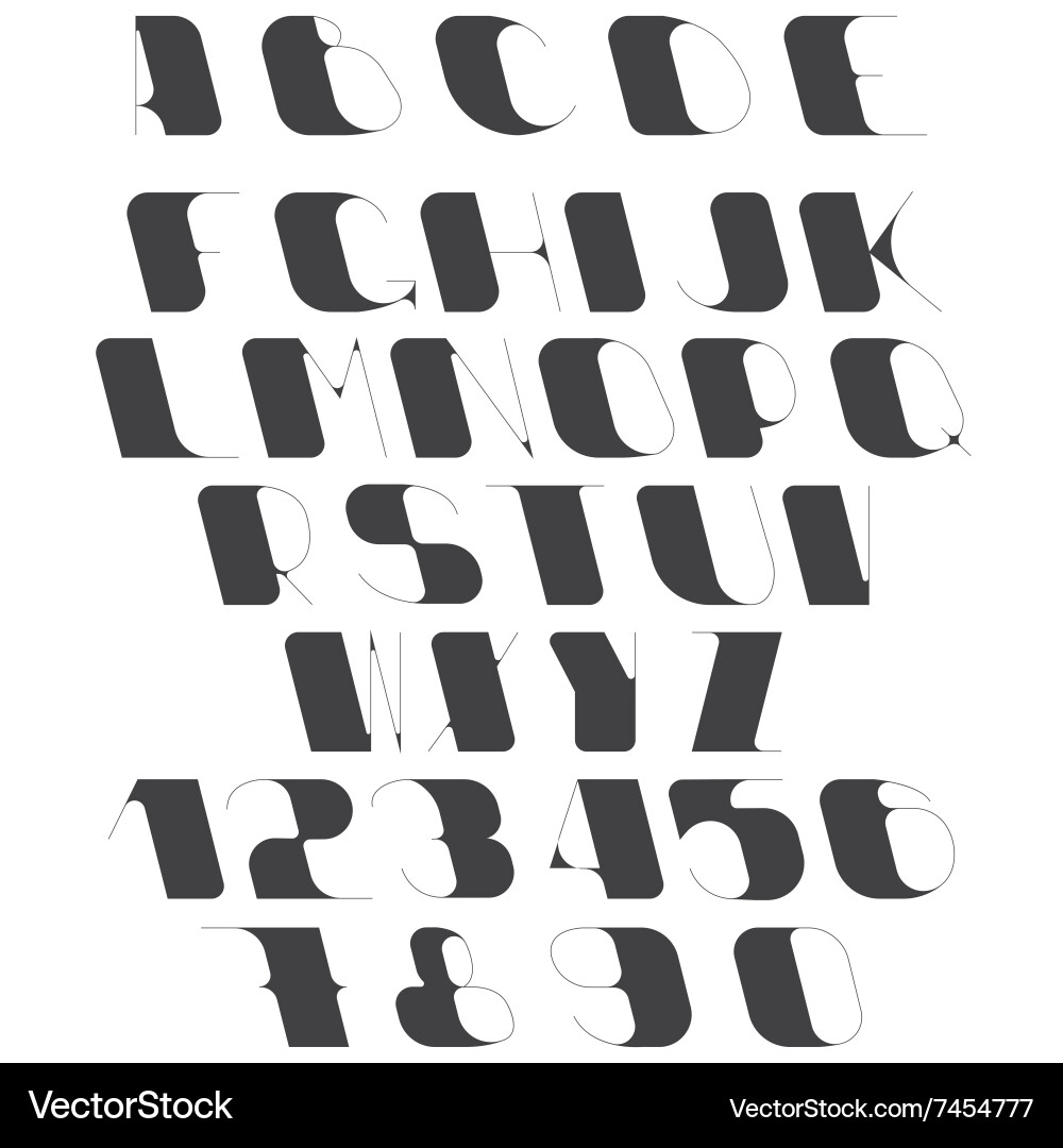 Set of letters and numbers vector image