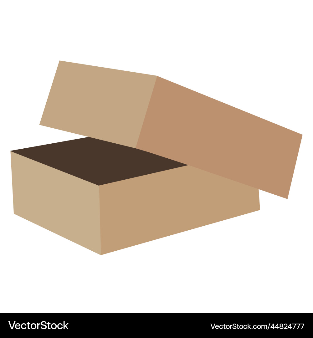 Shallow square moving or storage box with top lid Shallow square moving or storage box with top lid vector image