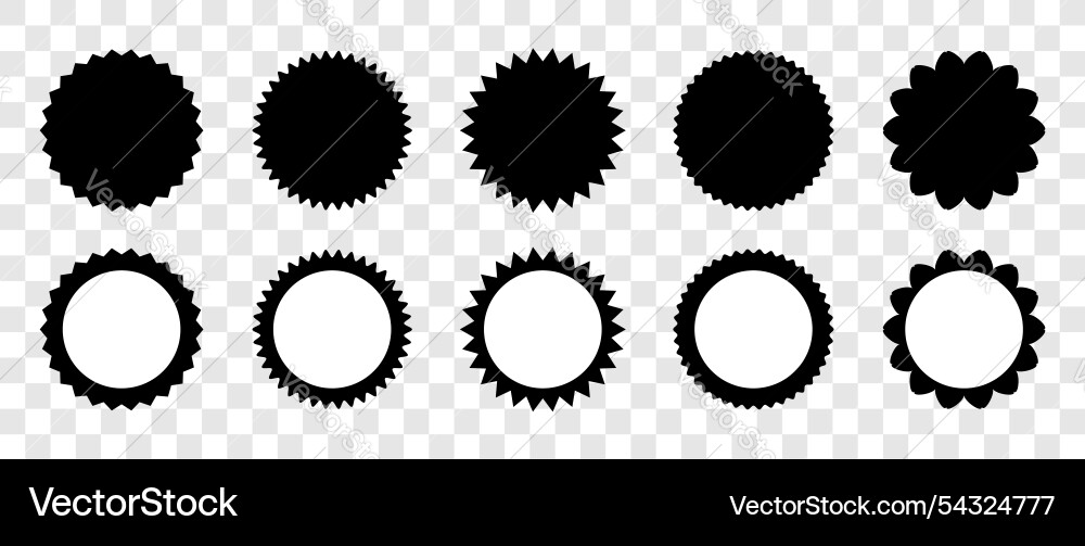 Starburst price set of circles with sharp Starburst price set of circles with sharp vector image