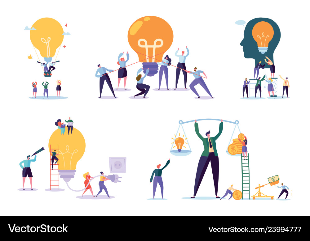 Team Collaboration - Bright Idea Royalty Free Vector Image