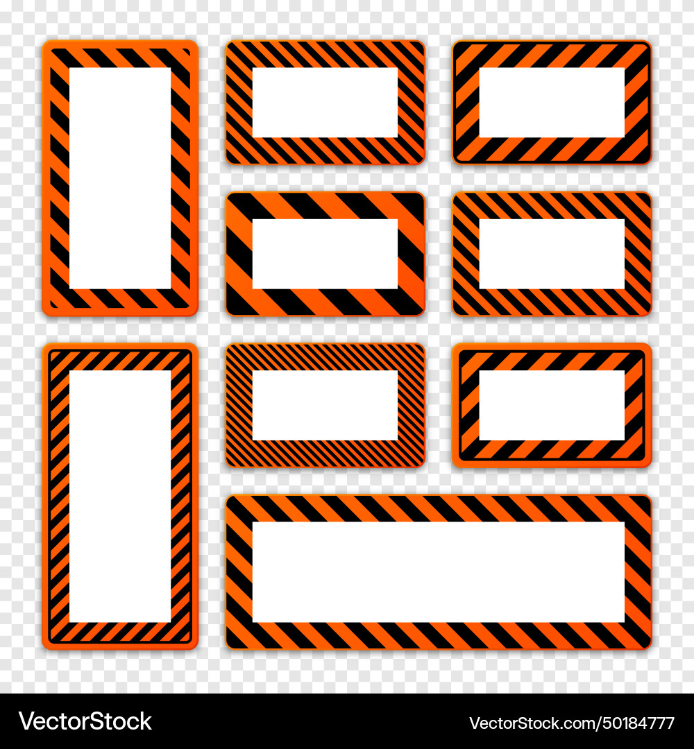 Various blank warning signs with diagonal lines Vector Image