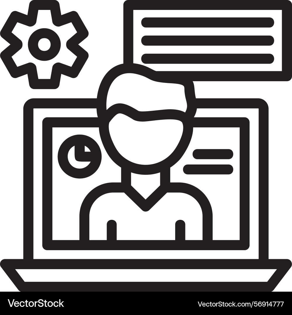 Virtual assistant linear style icon design Vector Image