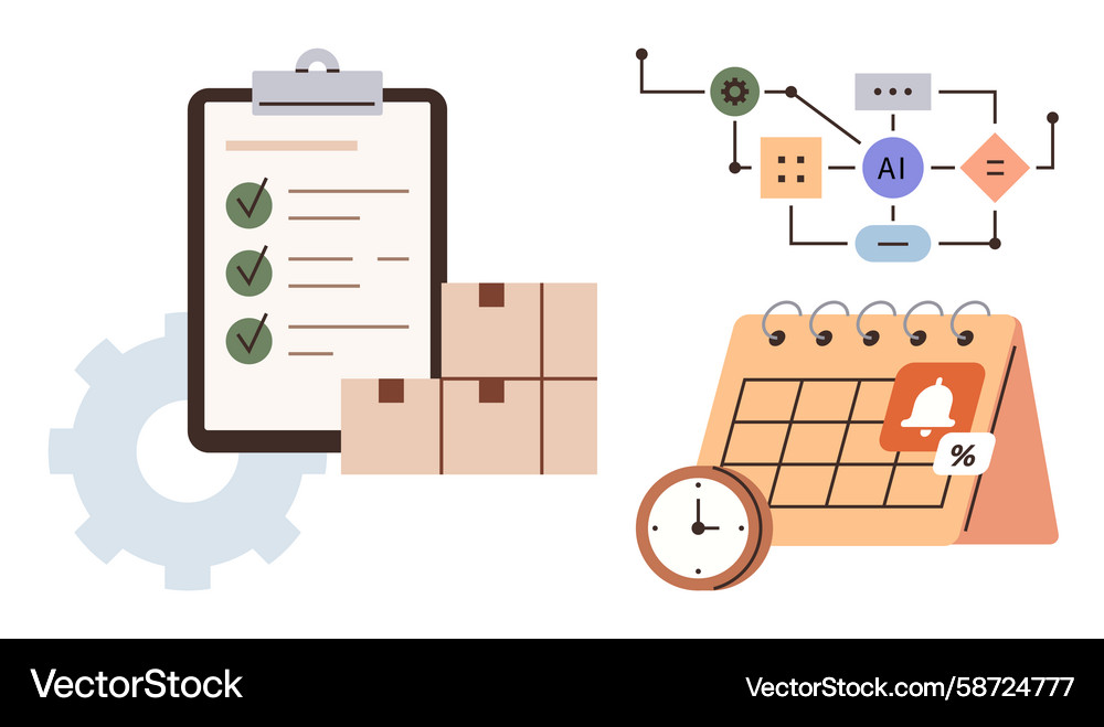 Workflow-Optimierung mit Checklist Automation Workflow-Optimierung mit Checklist Automation Vektorbild