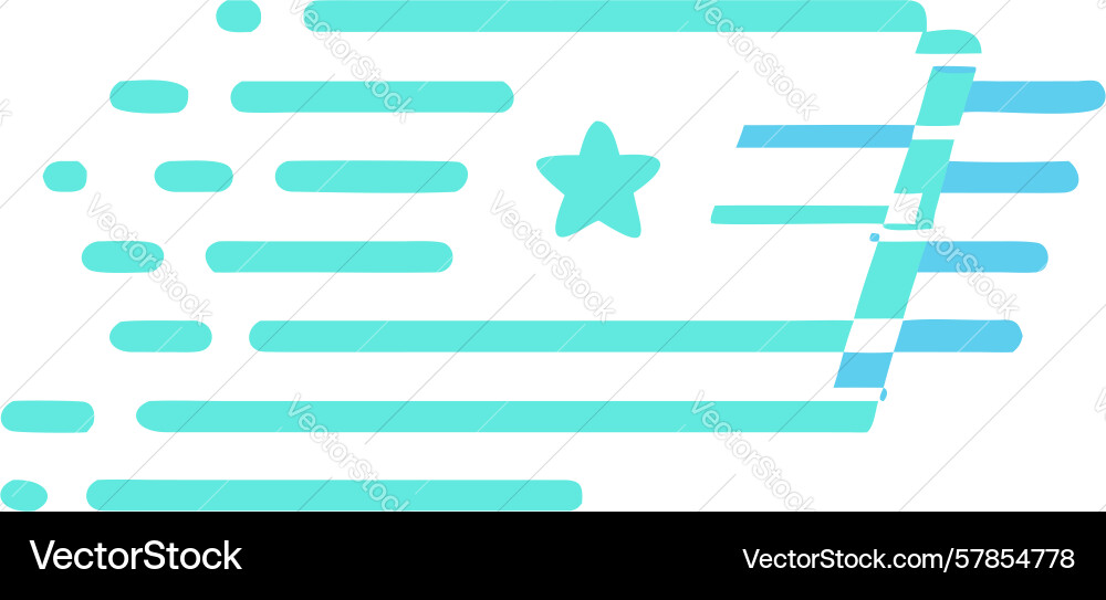 Abstract flag with horizontal digital lines vector image