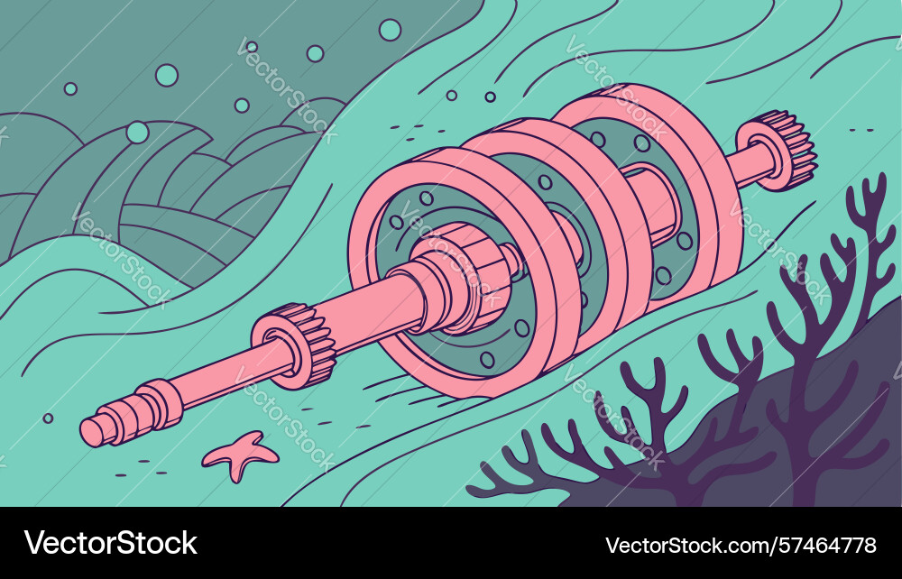 Abstract machine component aquatic environment Vector Image