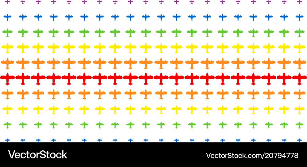 Aircraft shape halftone spectral array Aircraft shape halftone spectral array Vector Image
