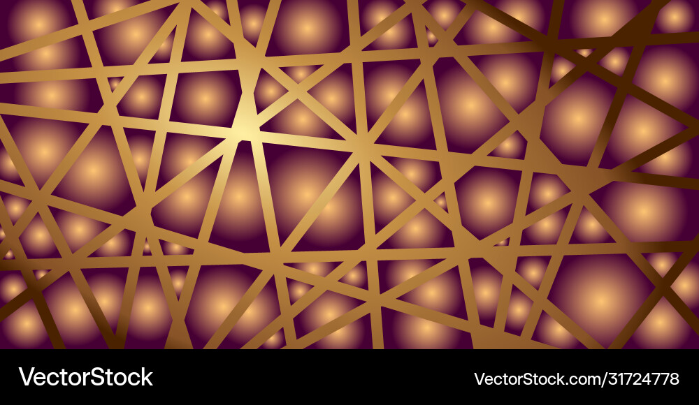 Background with golden glowing convex net Vector Image