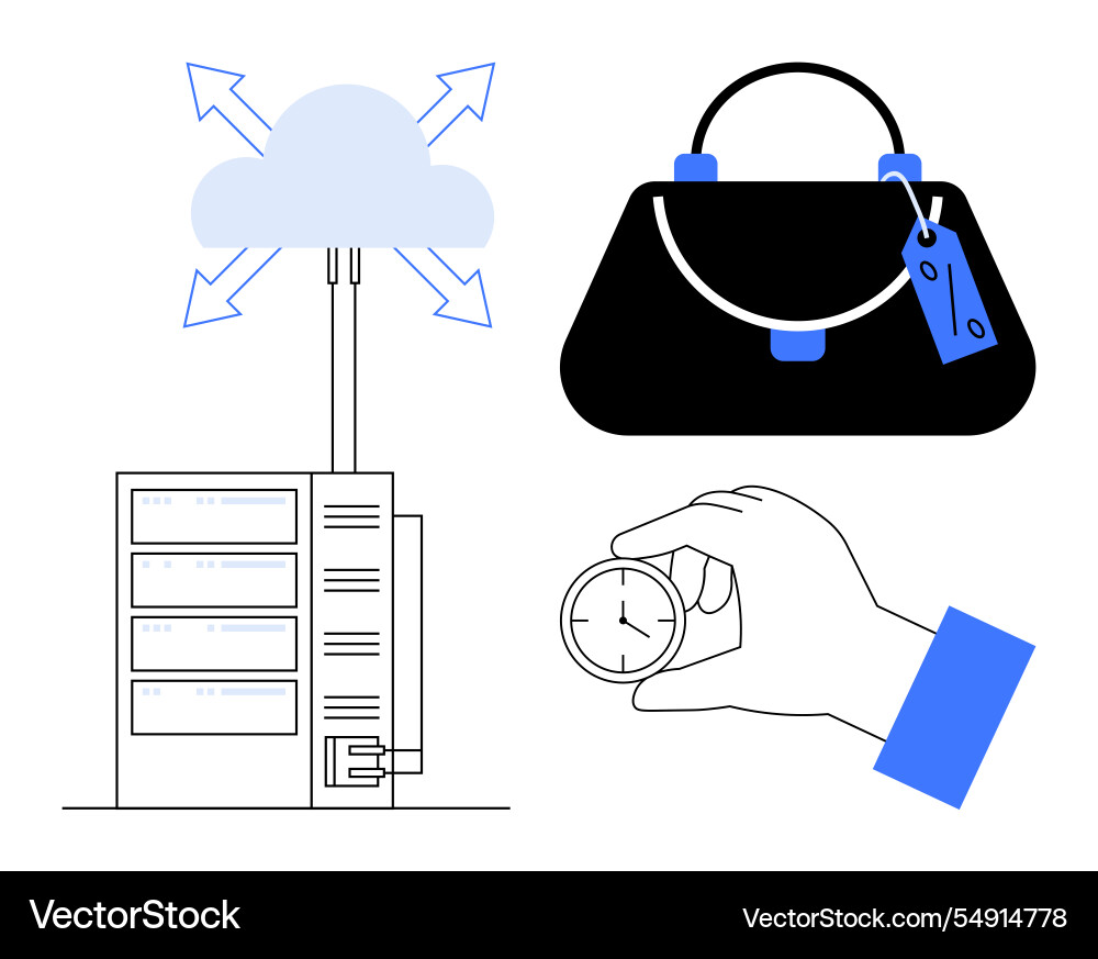 Cloud computing integration with business Cloud computing integration with business Vector Image