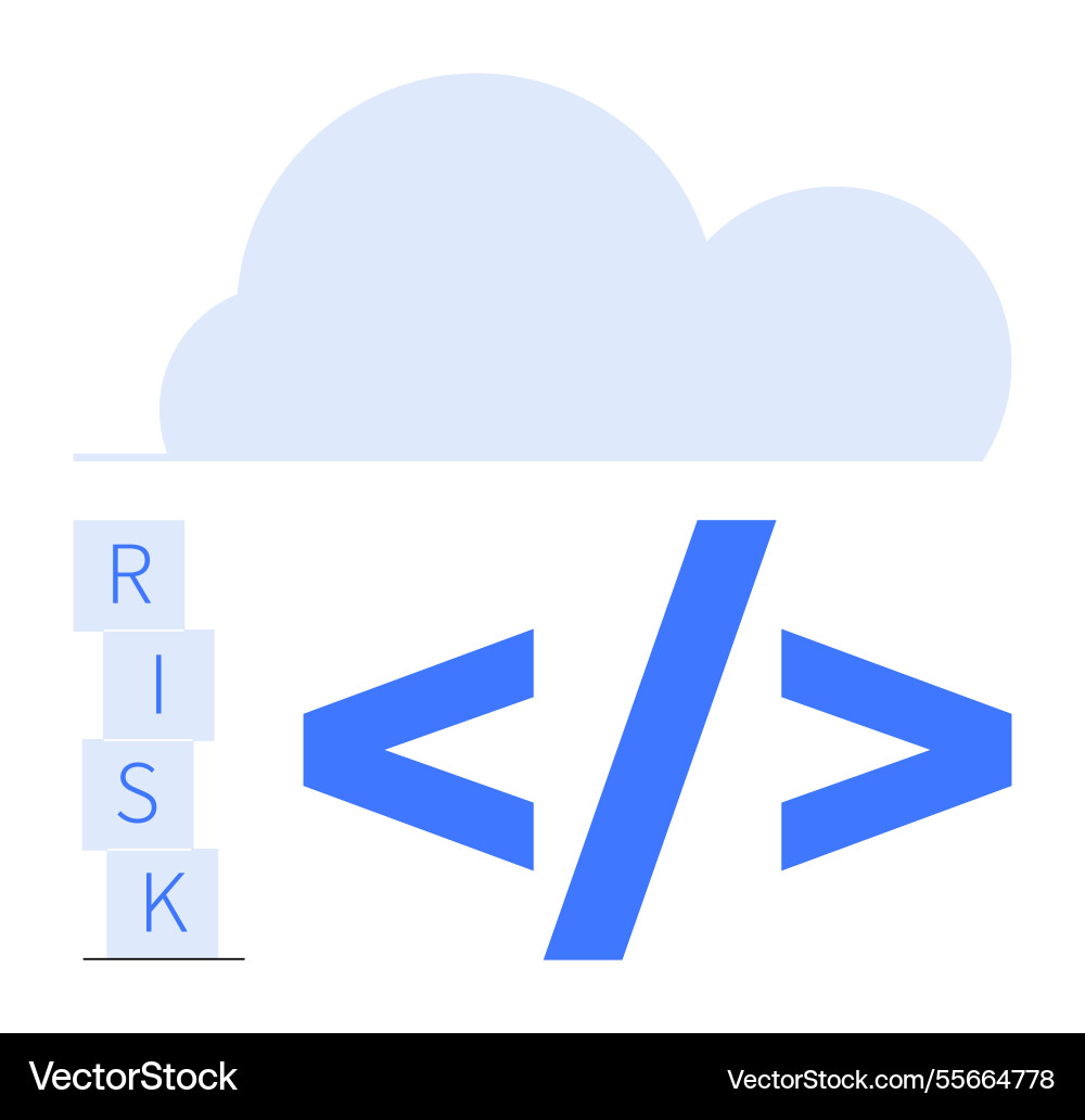 Cloud computing risk management depicted by code Cloud computing risk management depicted by code vector image