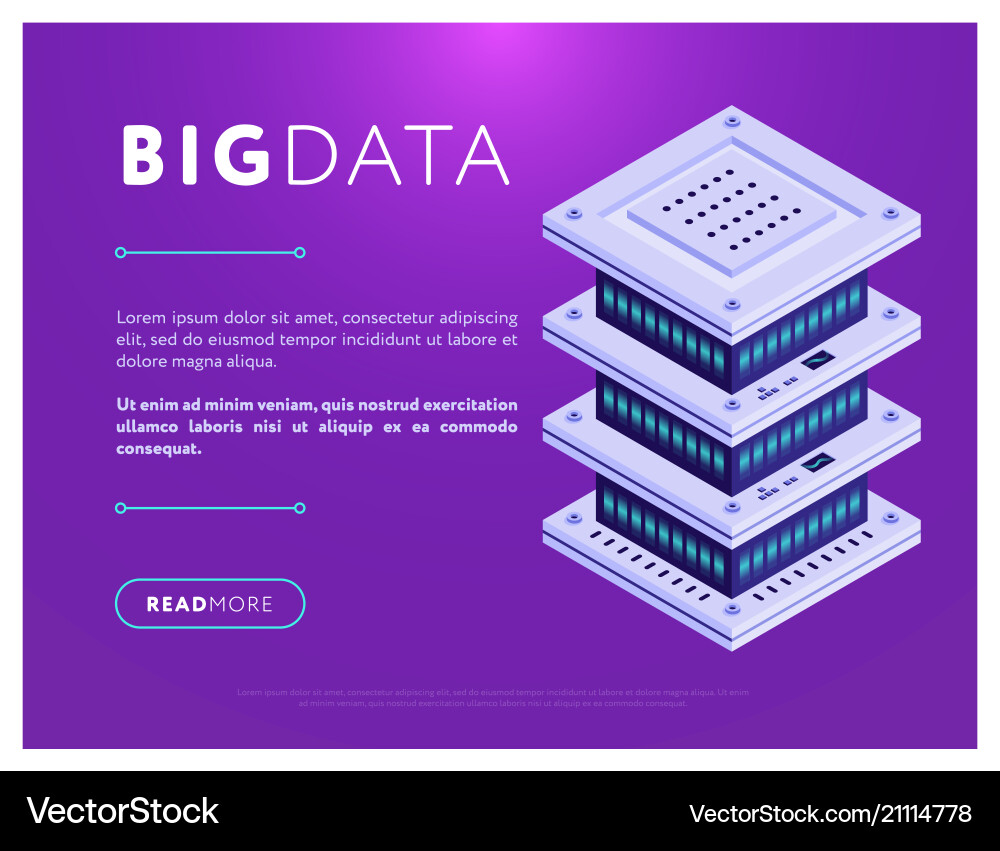 Colorful design of webpage with database vector image