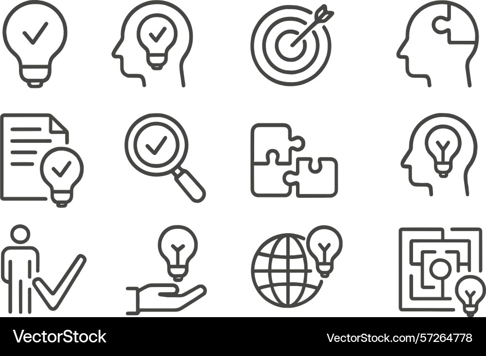 Creative symbols representing problem solving Creative symbols representing problem solving Vector Image