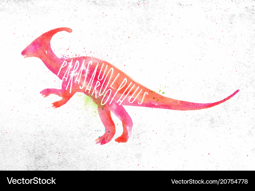 Dinosaur parasaurolophus vivid vector image