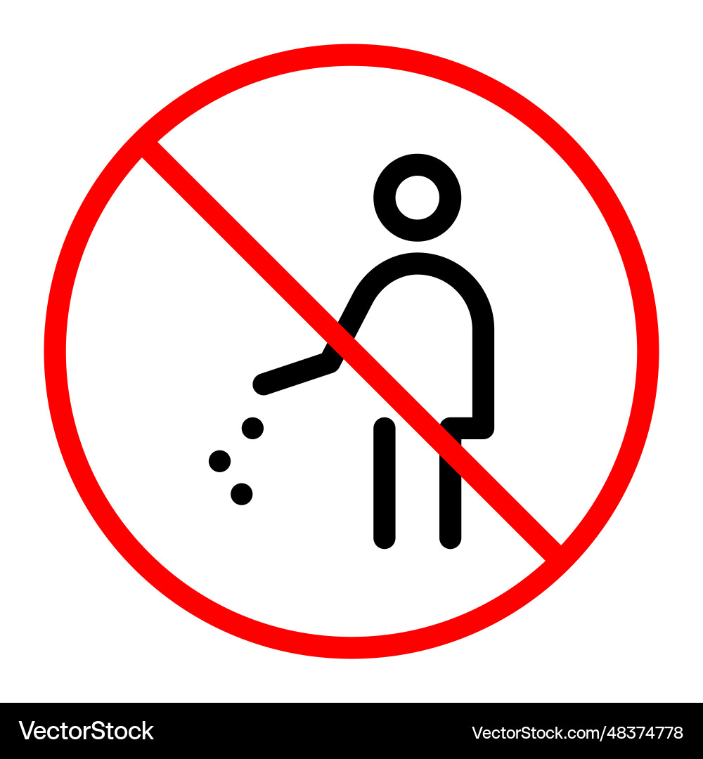 Do not throw trash line icon Do not throw trash line icon vector image