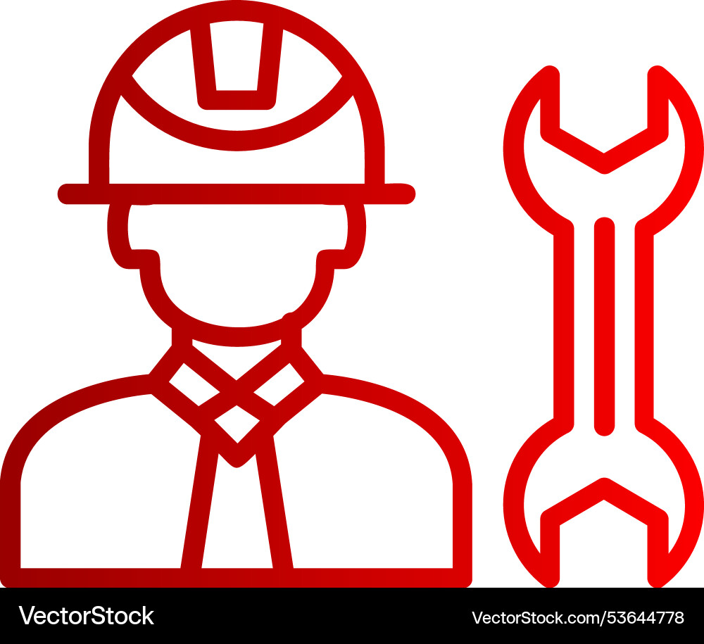 Engineer line gradient icon Vector Image