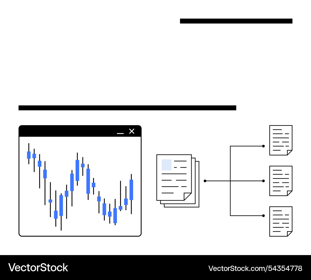 Financial data analysis process with chart Financial data analysis process with chart vector image