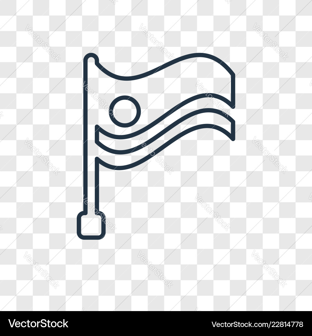 Flag concept linear icon isolated on transparent Vector Image