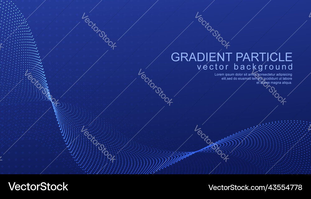 Gradient wave particles on black background Vector Image