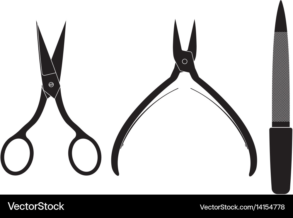 Manicure set scissors nippers file vector image