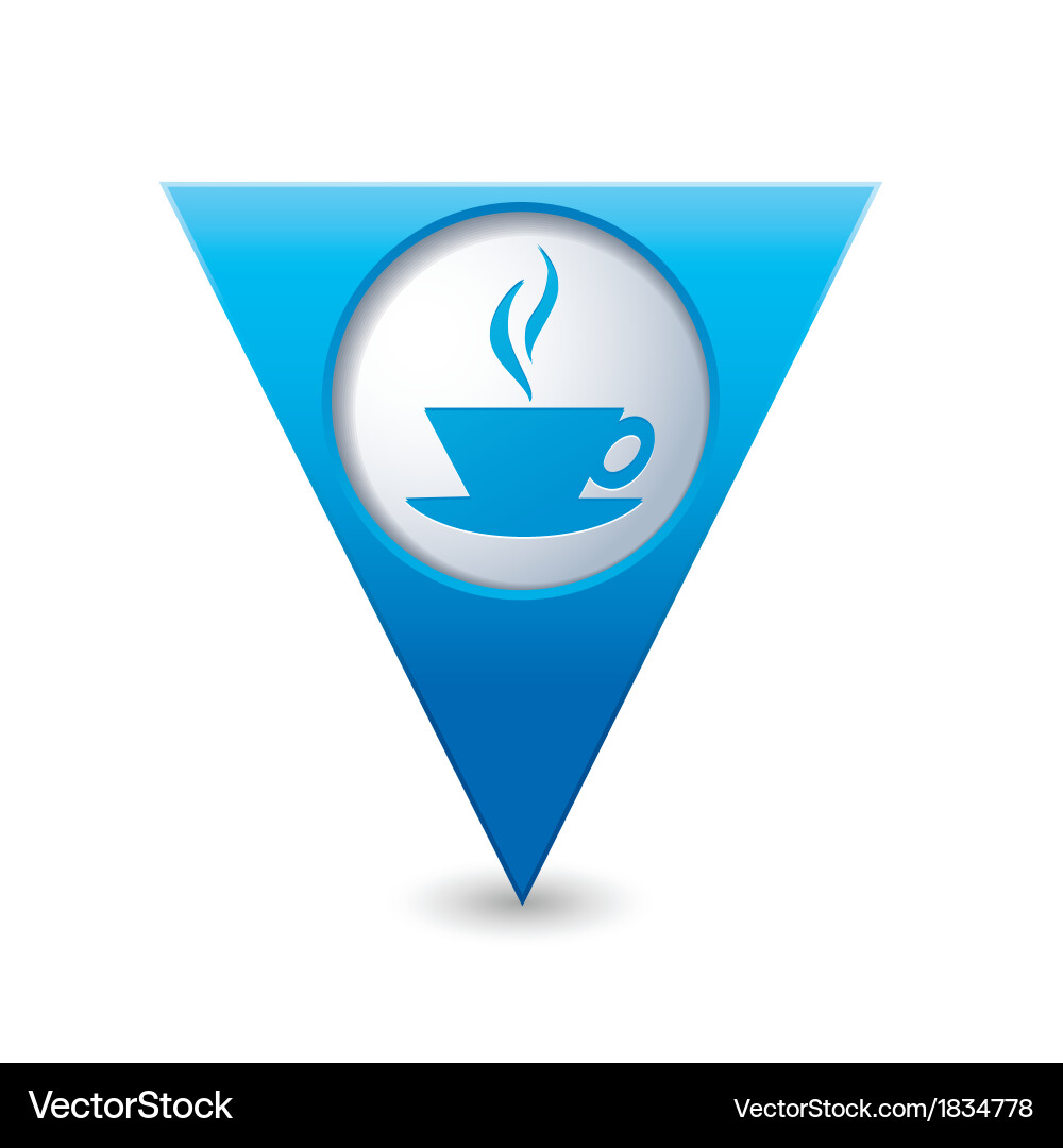 Map Pointer with Coffee Icon vector image